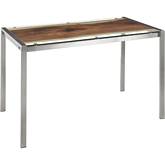 Live Edge 50" Dining Table in Stainless Steel w/ Printed Glass Top